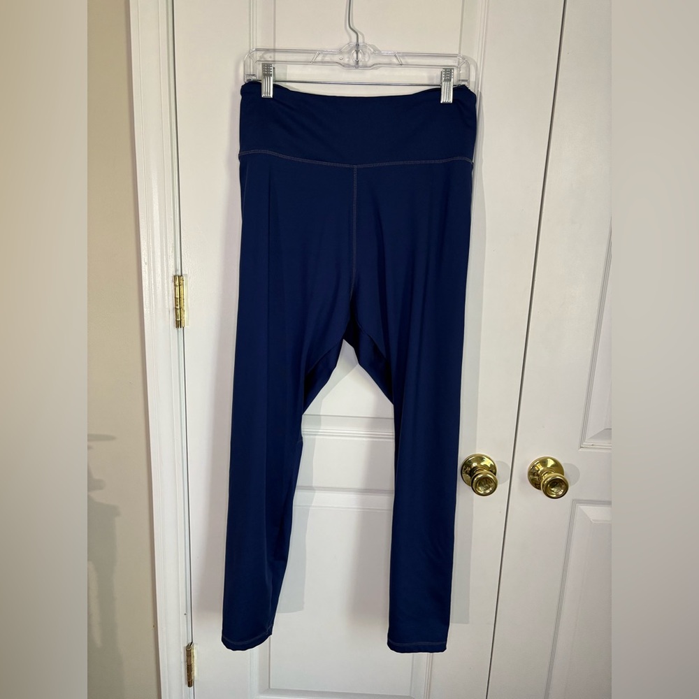 Cabana Crown & Ivy Leggings 4X Blue High Rise Athletic Pockets